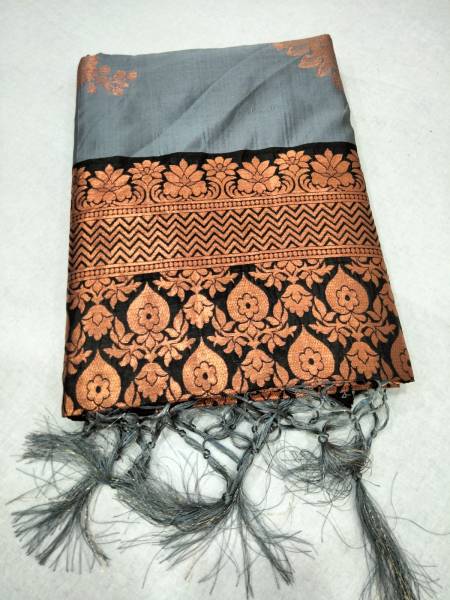 BT 170 Grey Designer Banarasi Silk Sarees Catalog